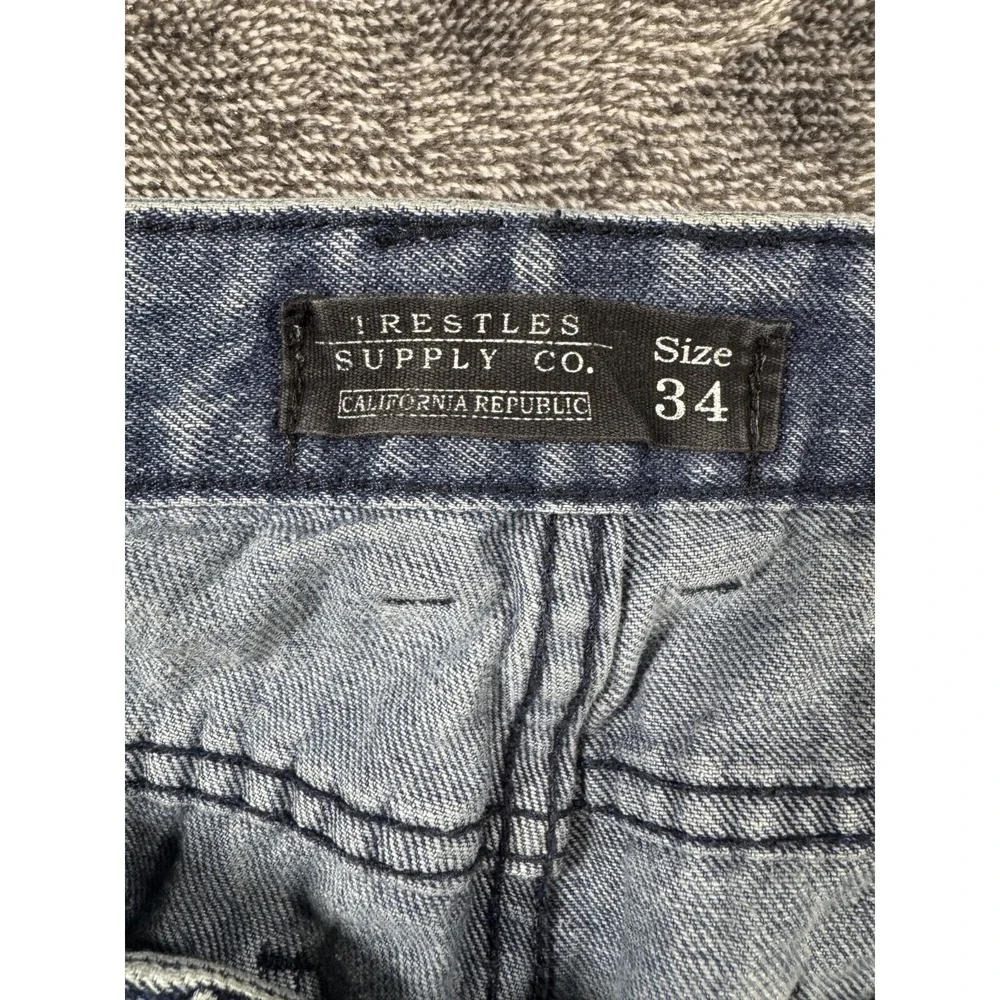 Trestles Supply Co. Zip Jeans Size 34 Blue Denim Acid Wash